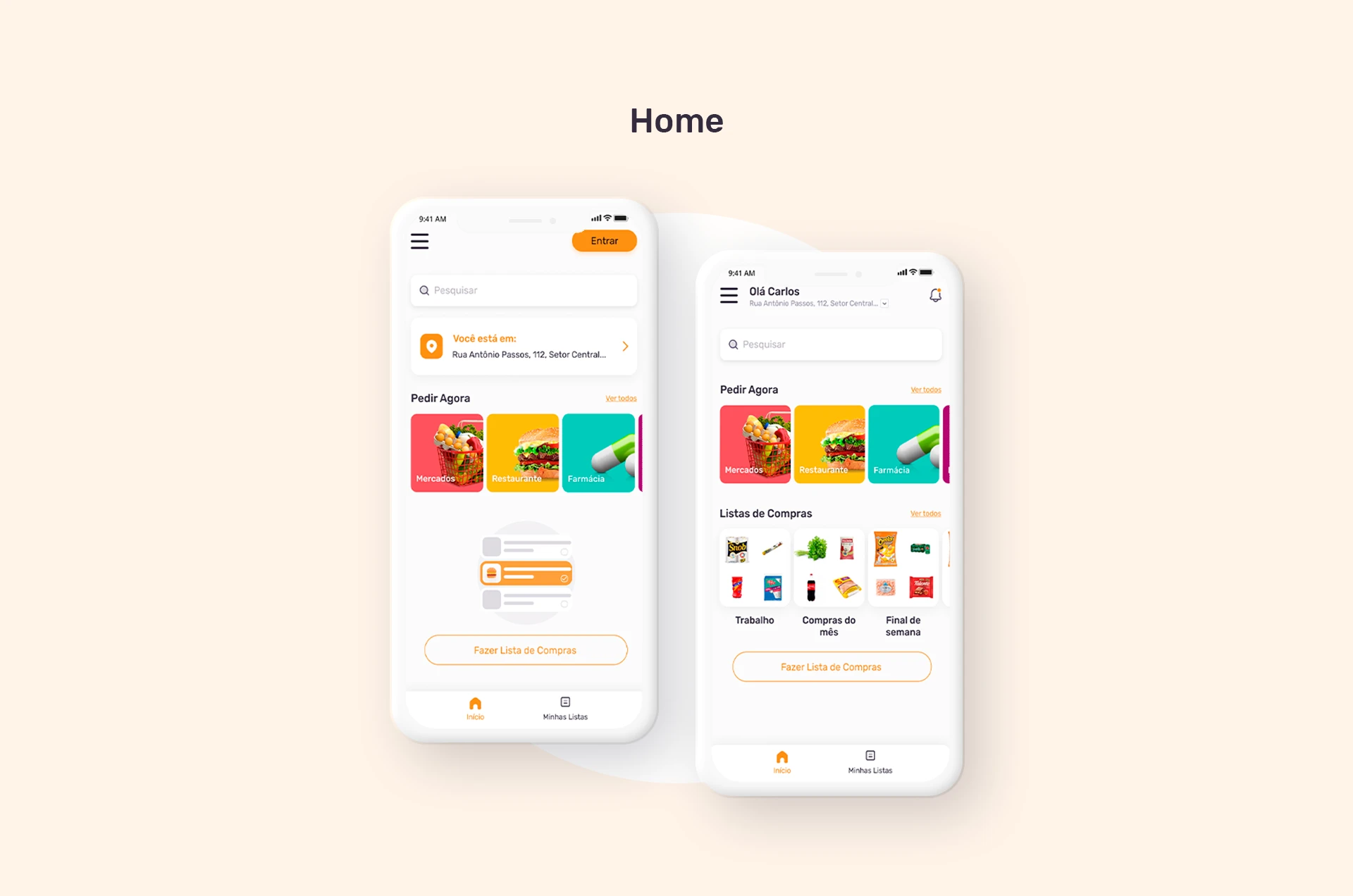 Mockup do aplicativo Compare e Compre