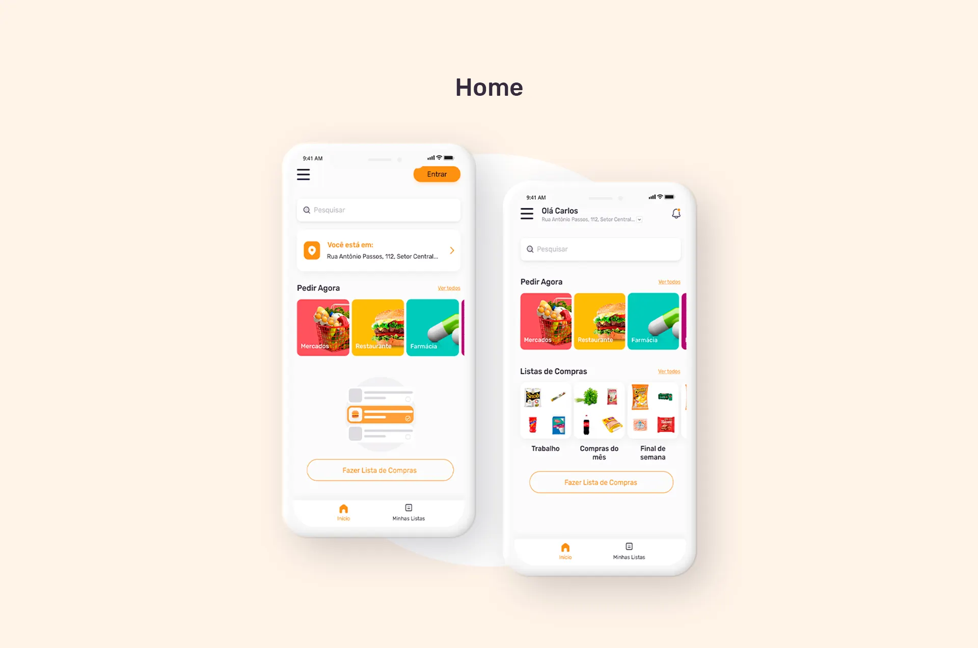 Tela principal do app Compare e Compre