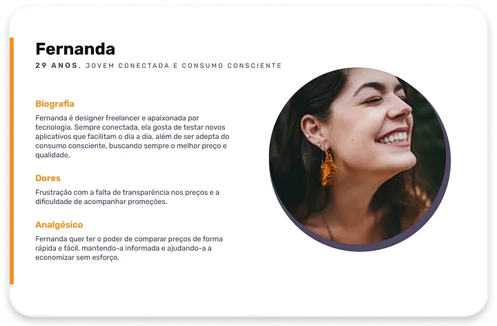 Perfil de usuário Fernanda