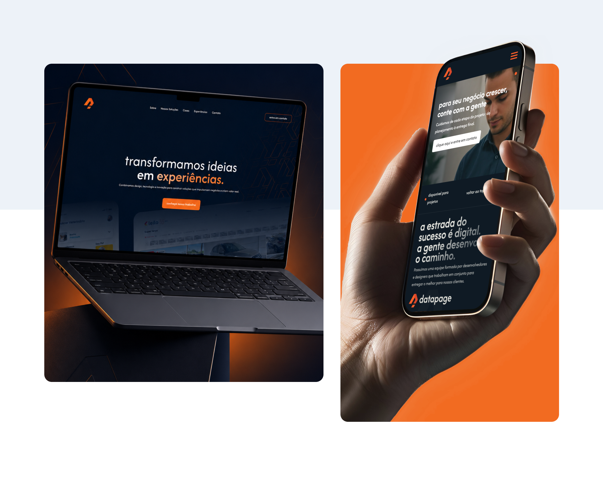 Mockup do projeto datapage